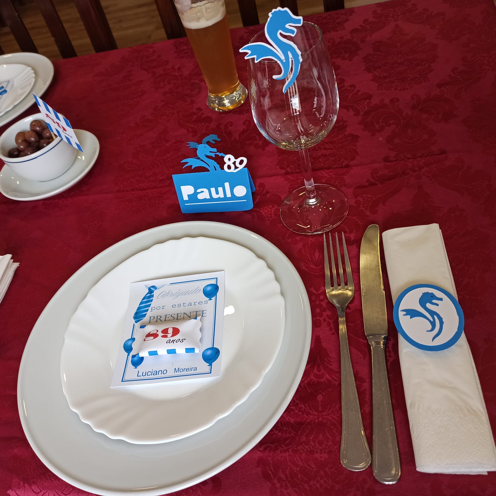 Decorações de mesa para festa de aniversário com temática do Futebol Clube do Porto